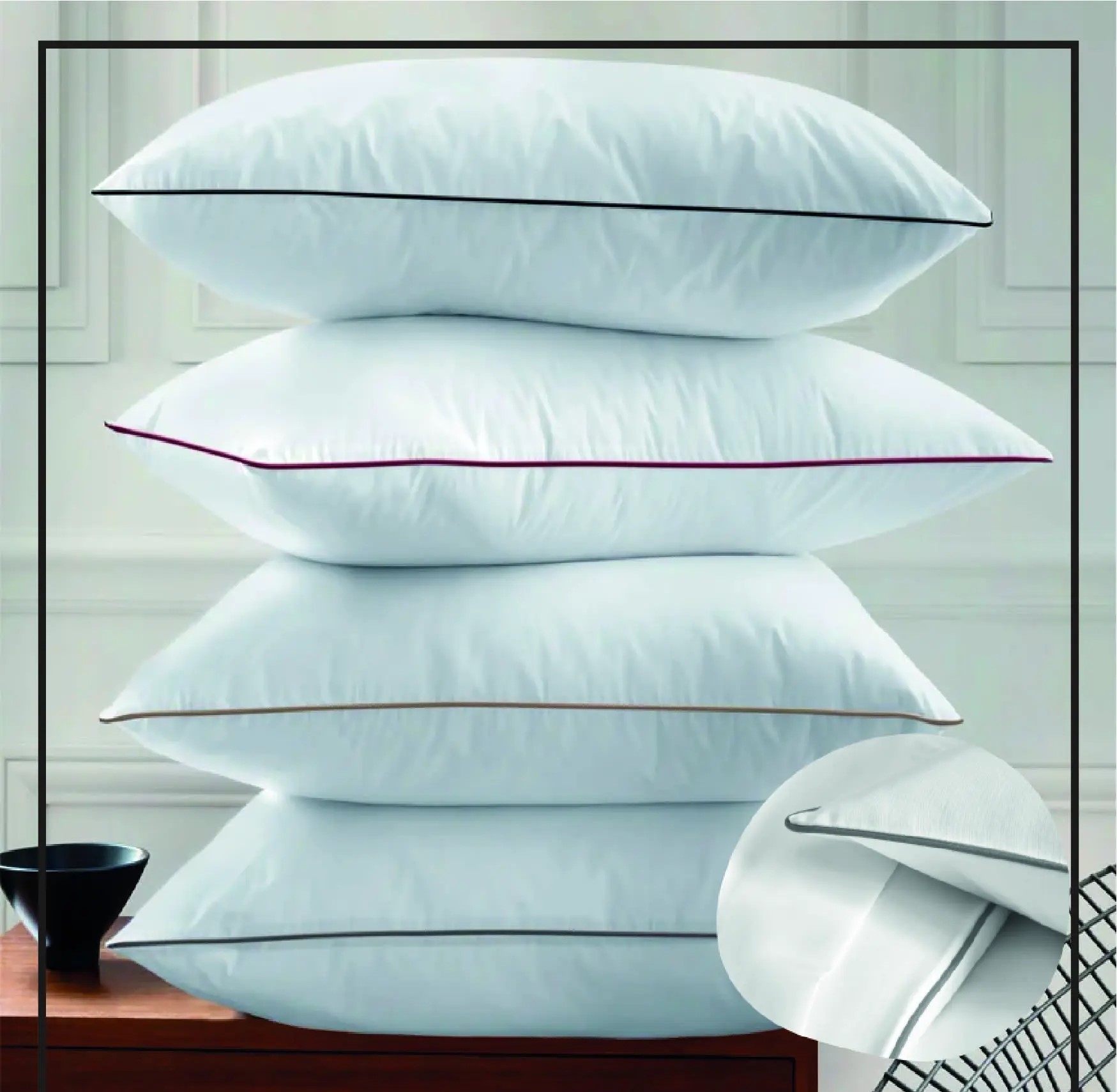 Oreiller passepoilé (1) Oreiller Passepoilé – Image 1