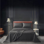 Parure Satin Gris (Drap plat + Drap Housse + Taie)