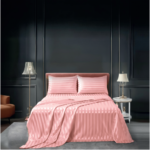 Parure Satin Coral (Drap plat + Drap Housse + Taie)